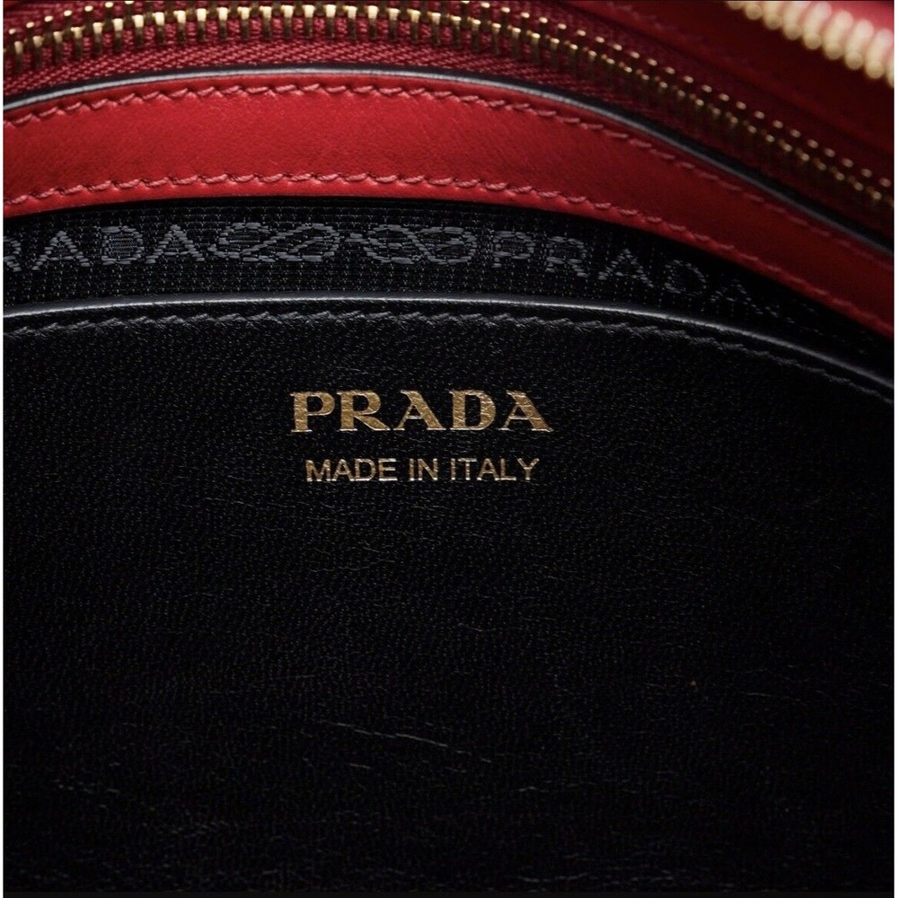 New Red Prada Saffiano and City Calf Esplanade Satchel - Picture 6 of 14